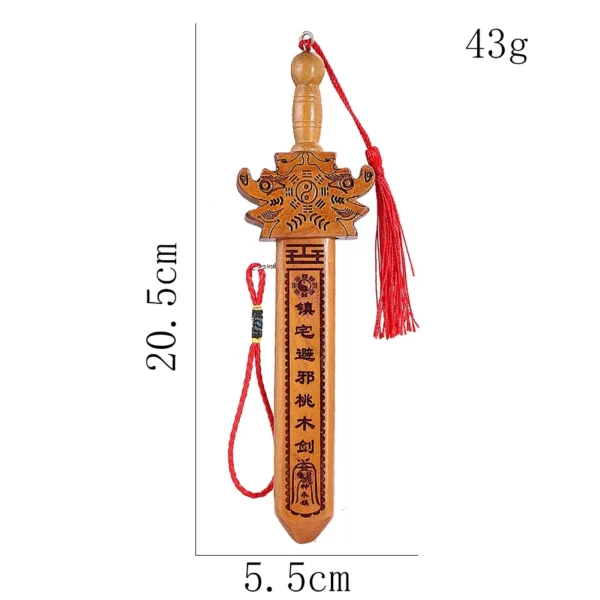 Feng Shui Peach Wood Dragon Sword